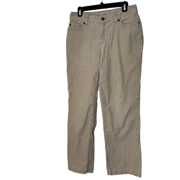 LL Bean Pants Womens 29” Khaki Corduroy Favorite Fit Curvy Straight - Picture 1 of 8